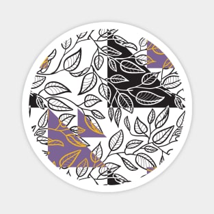 Minimalist Leaf Line Art Illustration as a Seamless Surface Pattern Design Magnet